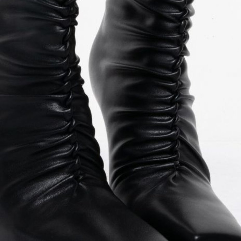 Xena Ruched: Square Toe Stiletto Heel Azalea Wang Bootie.7.5 - Picture 5 of 6